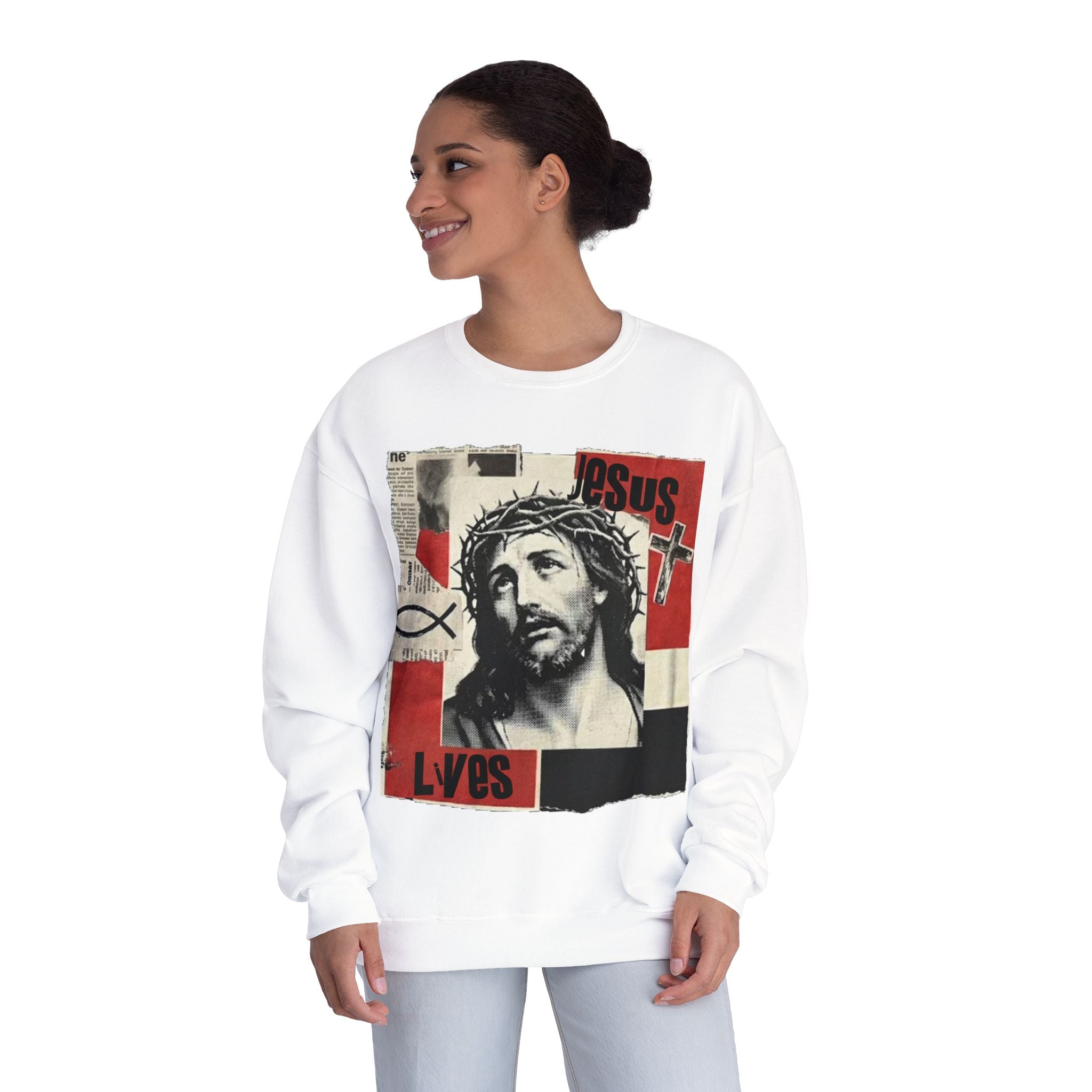 “Jesus lives”Unisex NuBlend® Crewneck Sweatshirt