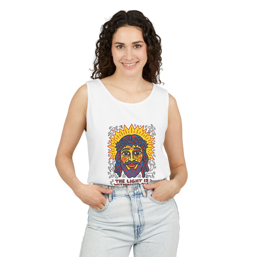 “The light” Unisex Garment-Dyed Tank Top