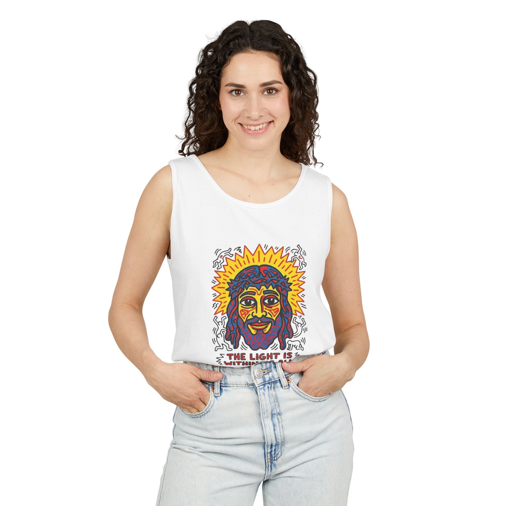 “The light” Unisex Garment-Dyed Tank Top