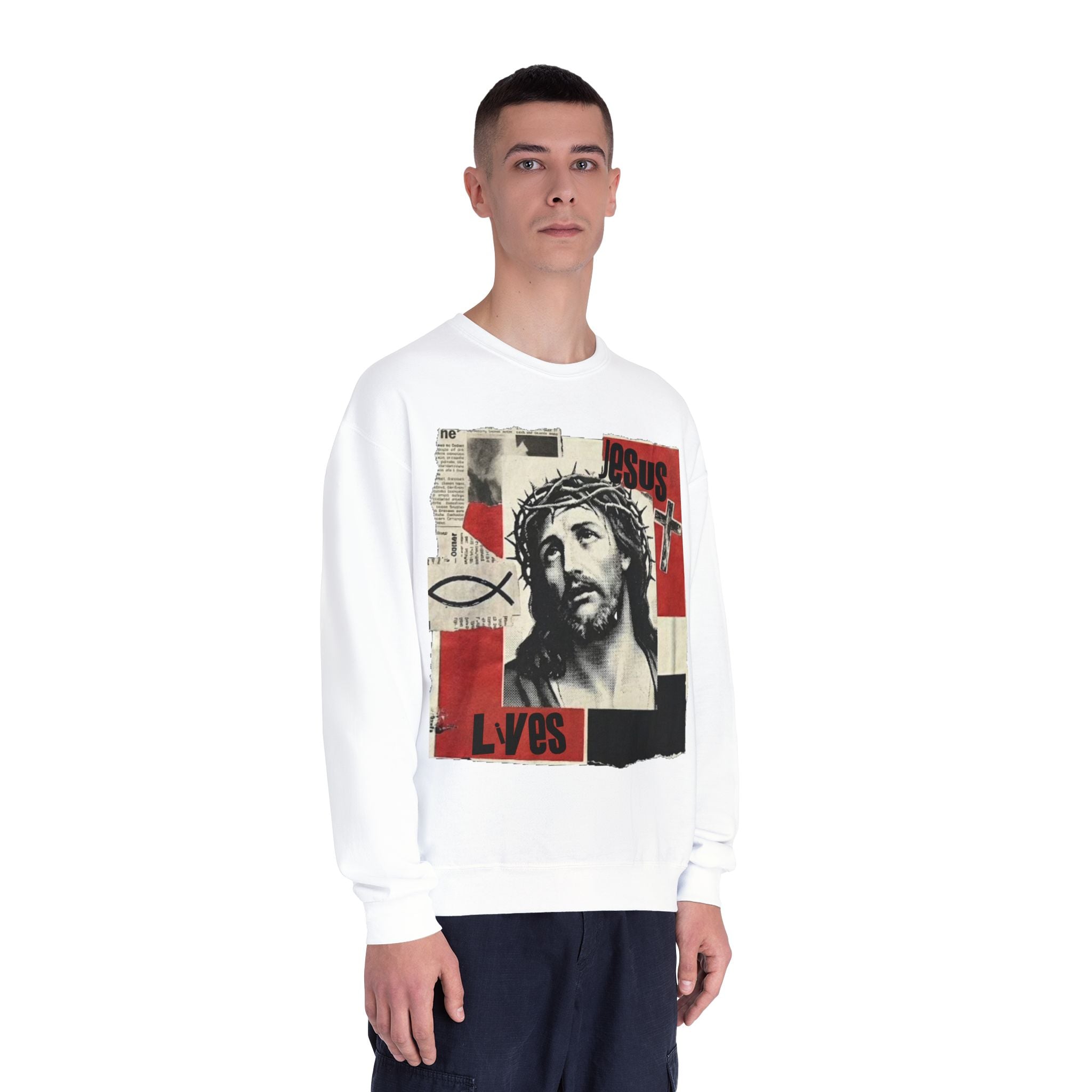 “Jesus lives”Unisex NuBlend® Crewneck Sweatshirt
