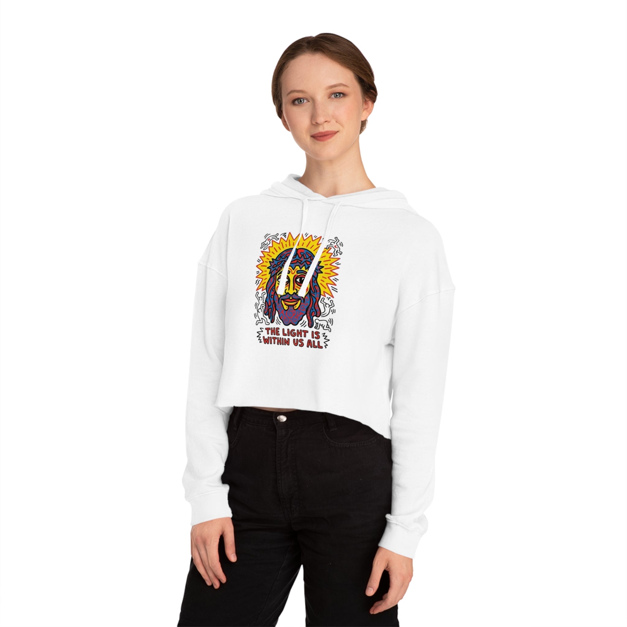“The light” Women’s Cropped Hooded Sweatshirt