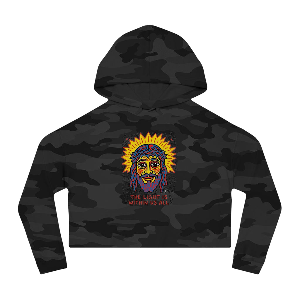 “The light” Women’s Cropped Hooded Sweatshirt