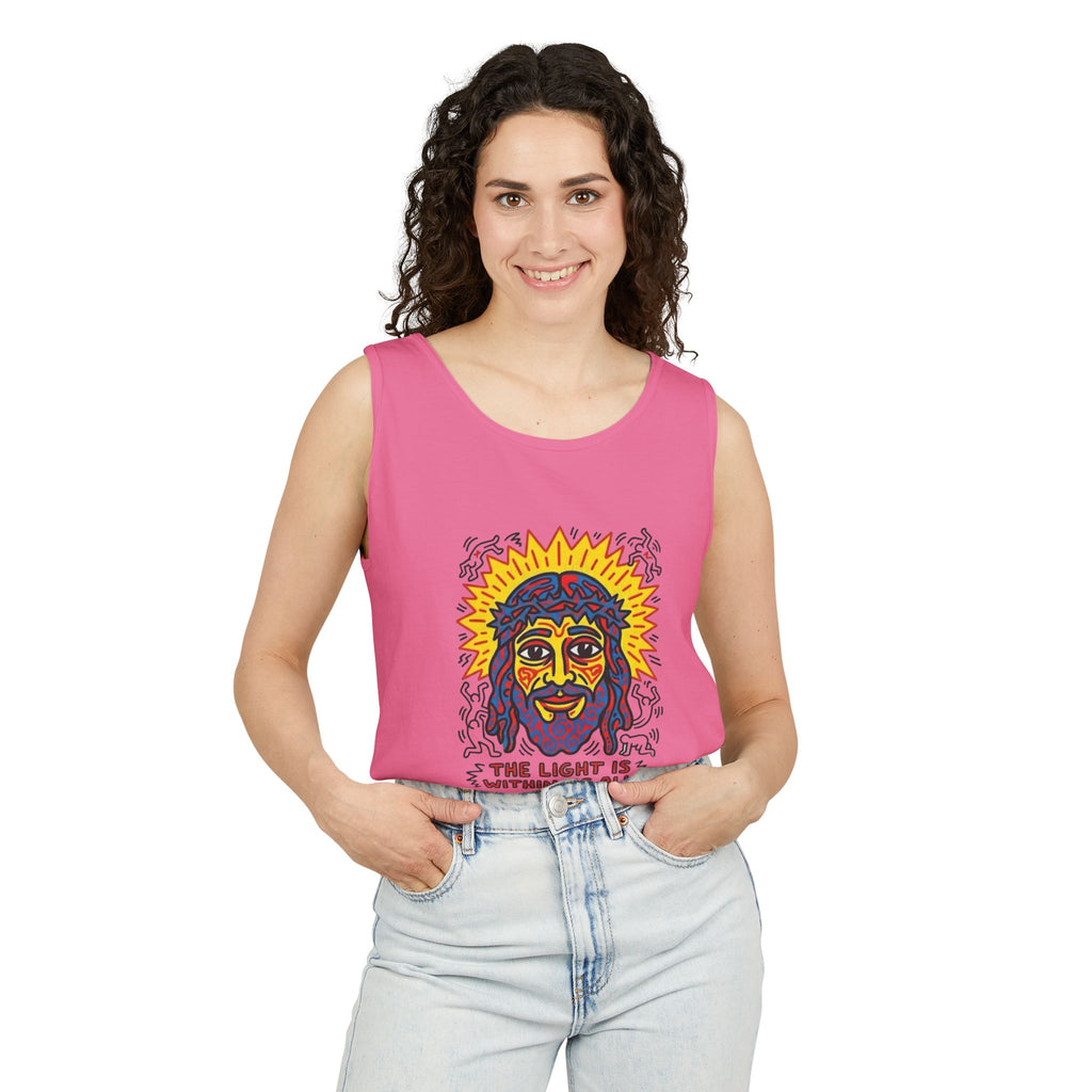“The light” Unisex Garment-Dyed Tank Top