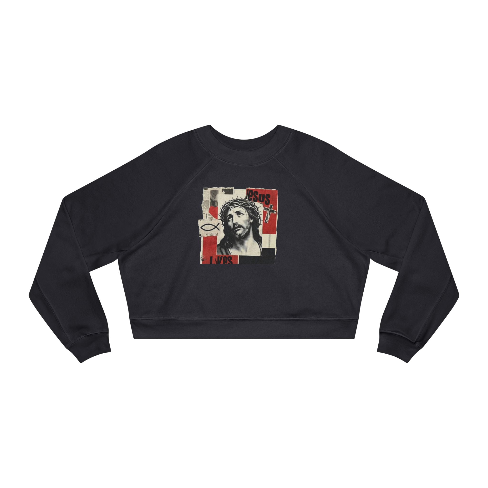 “Jesus lives” Women's Cropped Fleece Pullover