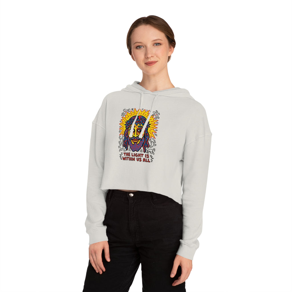 “The light” Women’s Cropped Hooded Sweatshirt