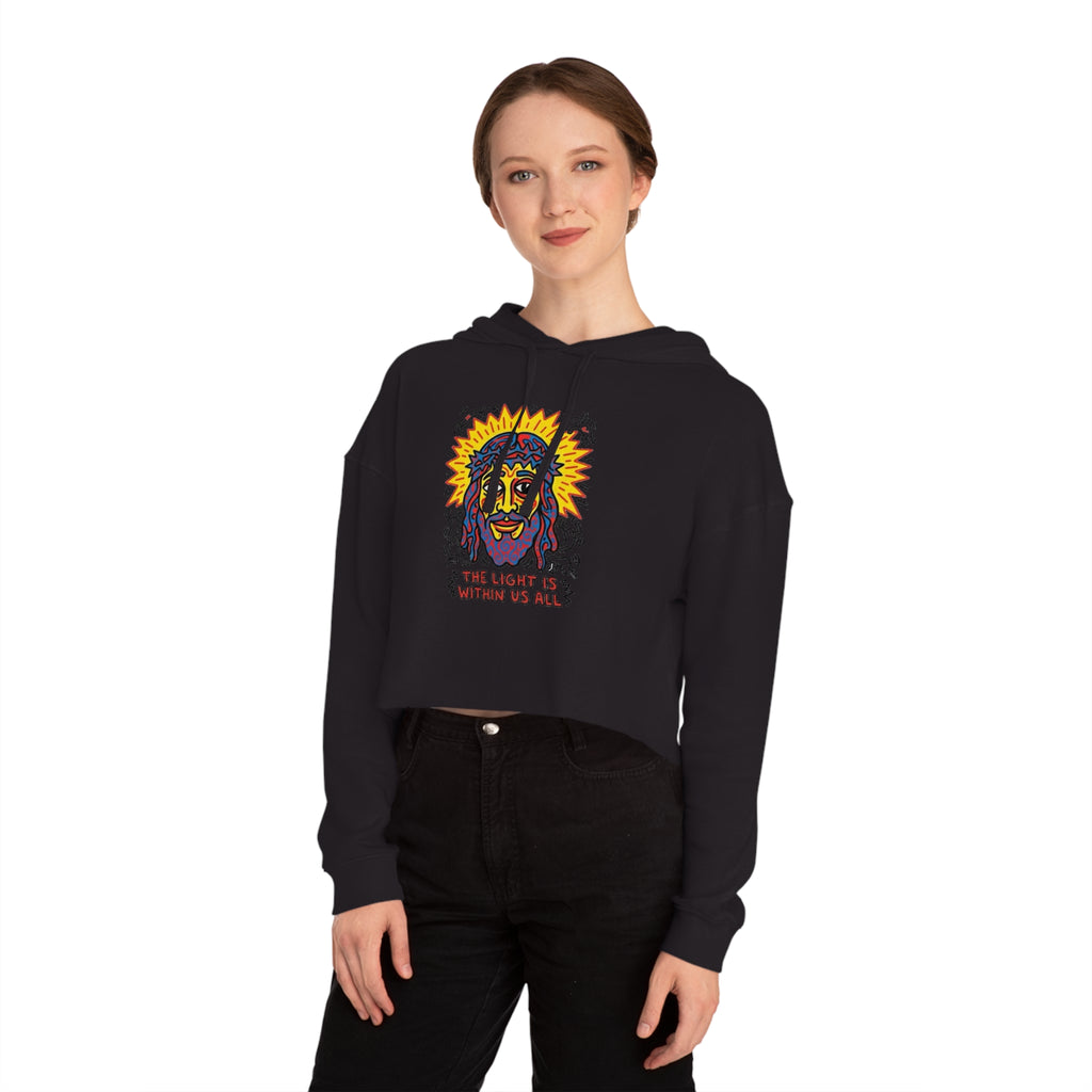 “The light” Women’s Cropped Hooded Sweatshirt