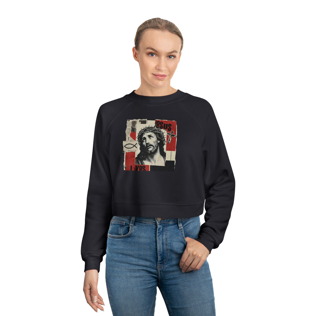 “Jesus lives” Women's Cropped Fleece Pullover