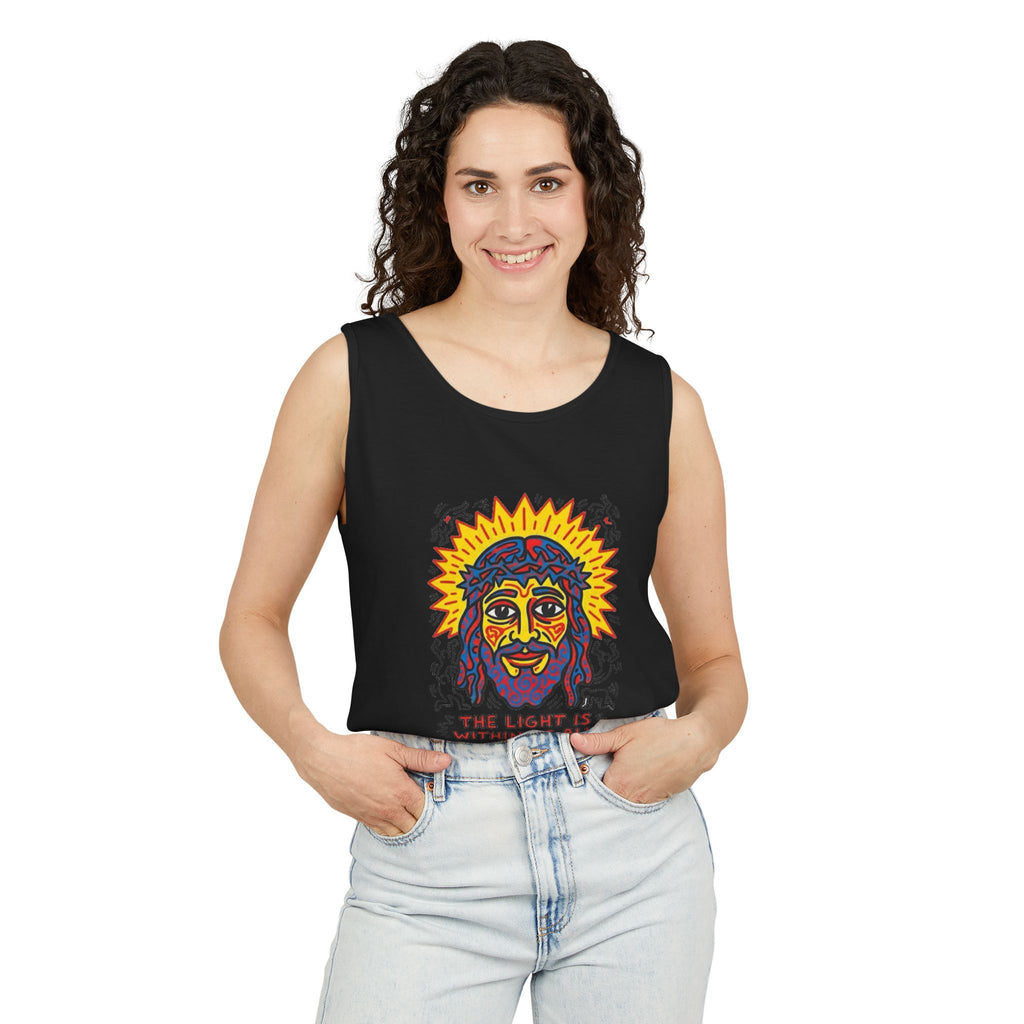 “The light” Unisex Garment-Dyed Tank Top