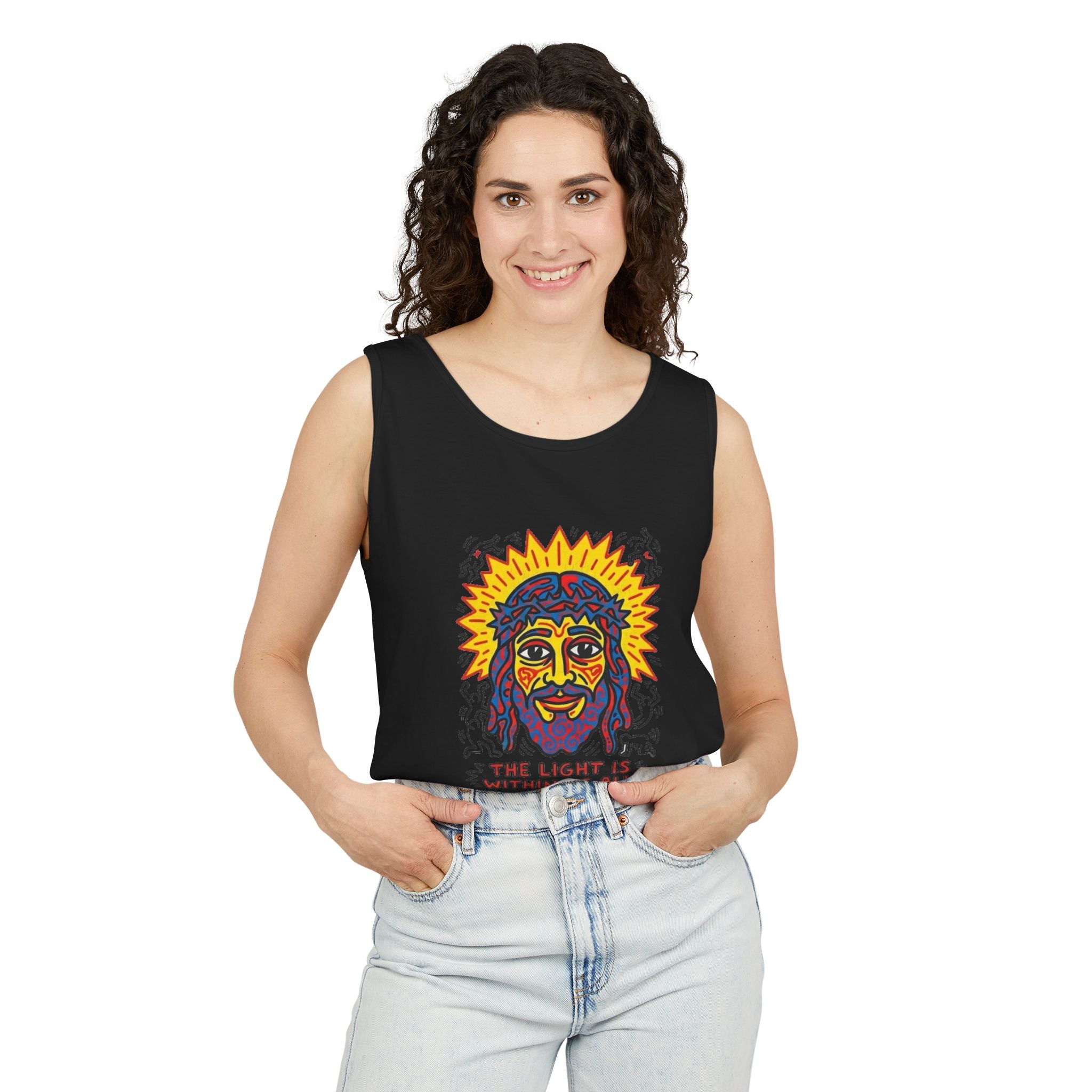 “The light” Unisex Garment-Dyed Tank Top