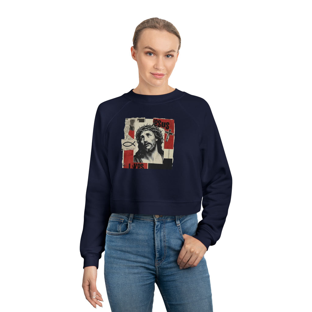 “Jesus lives” Women's Cropped Fleece Pullover