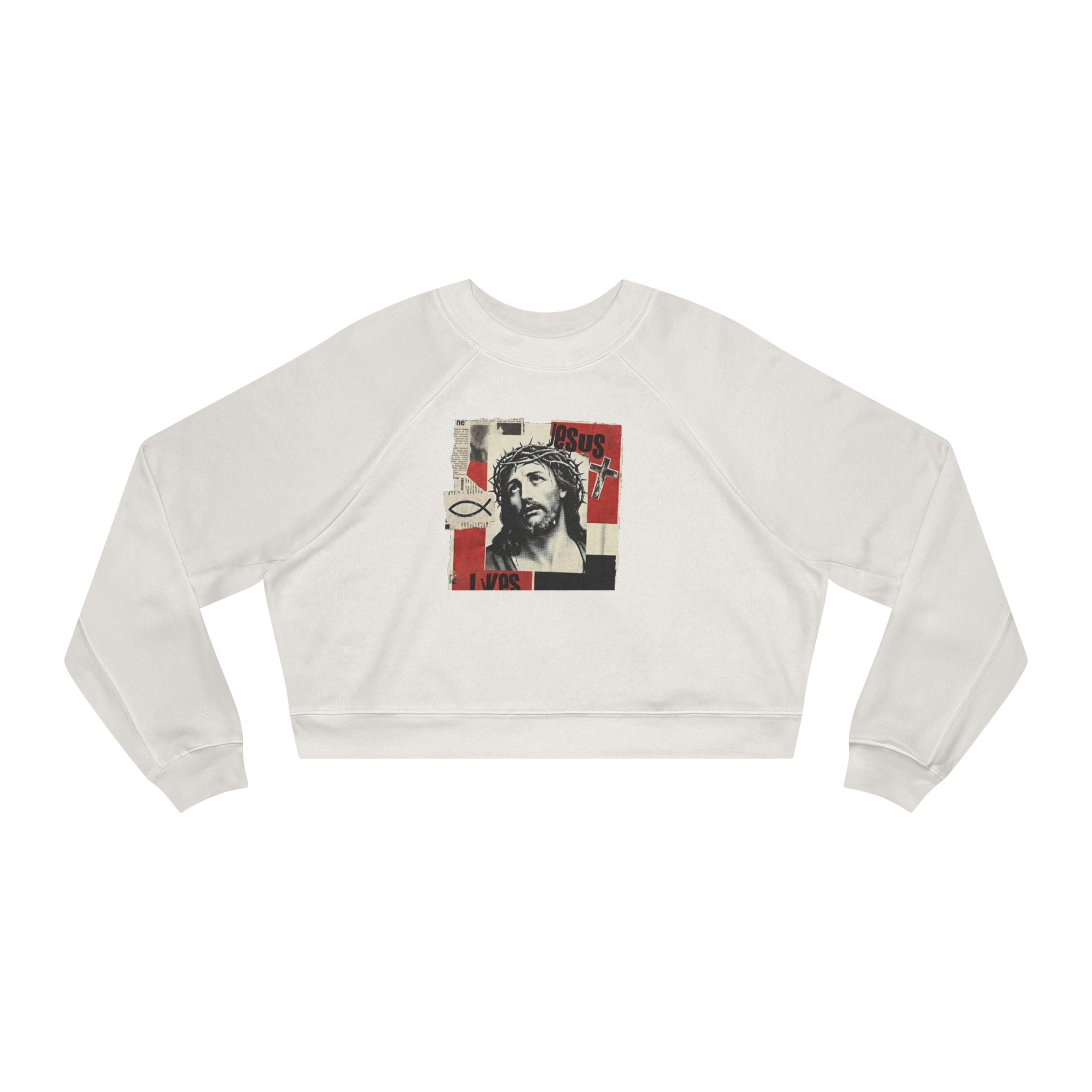 “Jesus lives” Women's Cropped Fleece Pullover