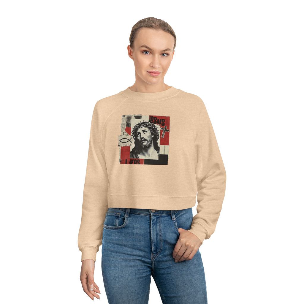 “Jesus lives” Women's Cropped Fleece Pullover