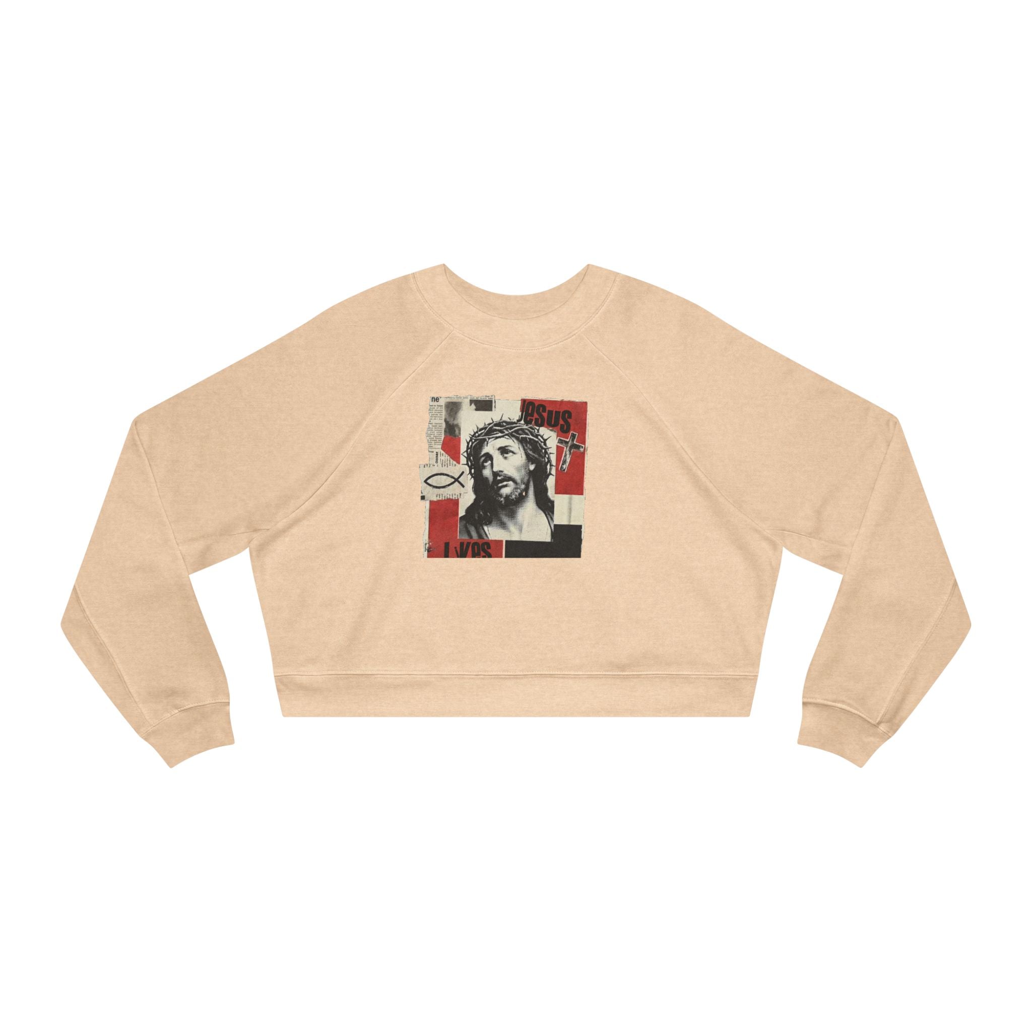 “Jesus lives” Women's Cropped Fleece Pullover